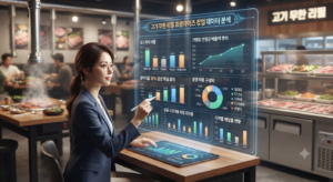 고기 무한 리필 프랜차이즈 창업 비용 분석 및 가맹점 연평균 매출액, 수익성 데이터 분석 차트